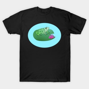 Frog Lily pad frog pond lotus flower Frog lover T-Shirt